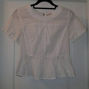 White Zip Up Blouse